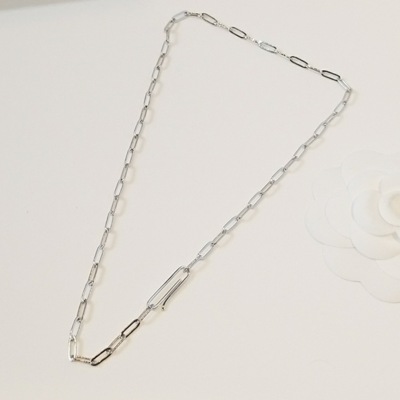 NEW Dainty Paper Clip Chain Necklace Choker - Picture 2 of 8